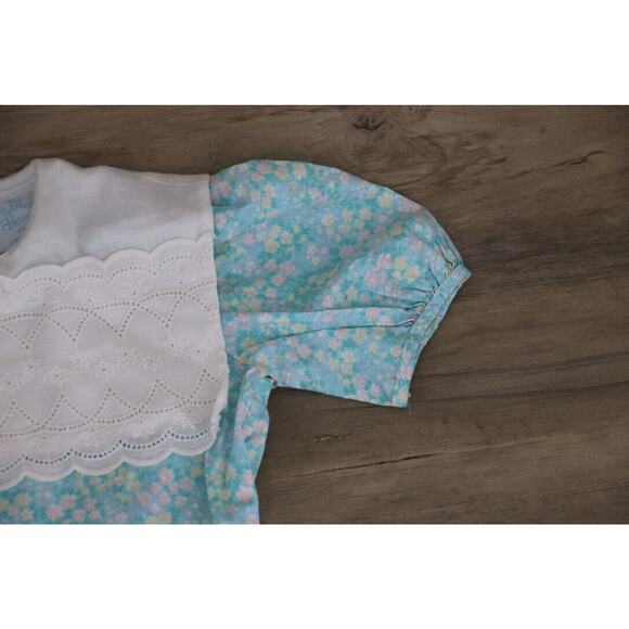 VINTAGE The Childrens Hour by Jan Briggs Girls Pleated Lace Floral Dress Size 7 - Picture 4 of 10